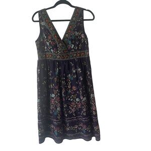 Y Apparel Y2k 2000s Size Large Purple Floral Boho Hippie Retro Above Knee Dress
